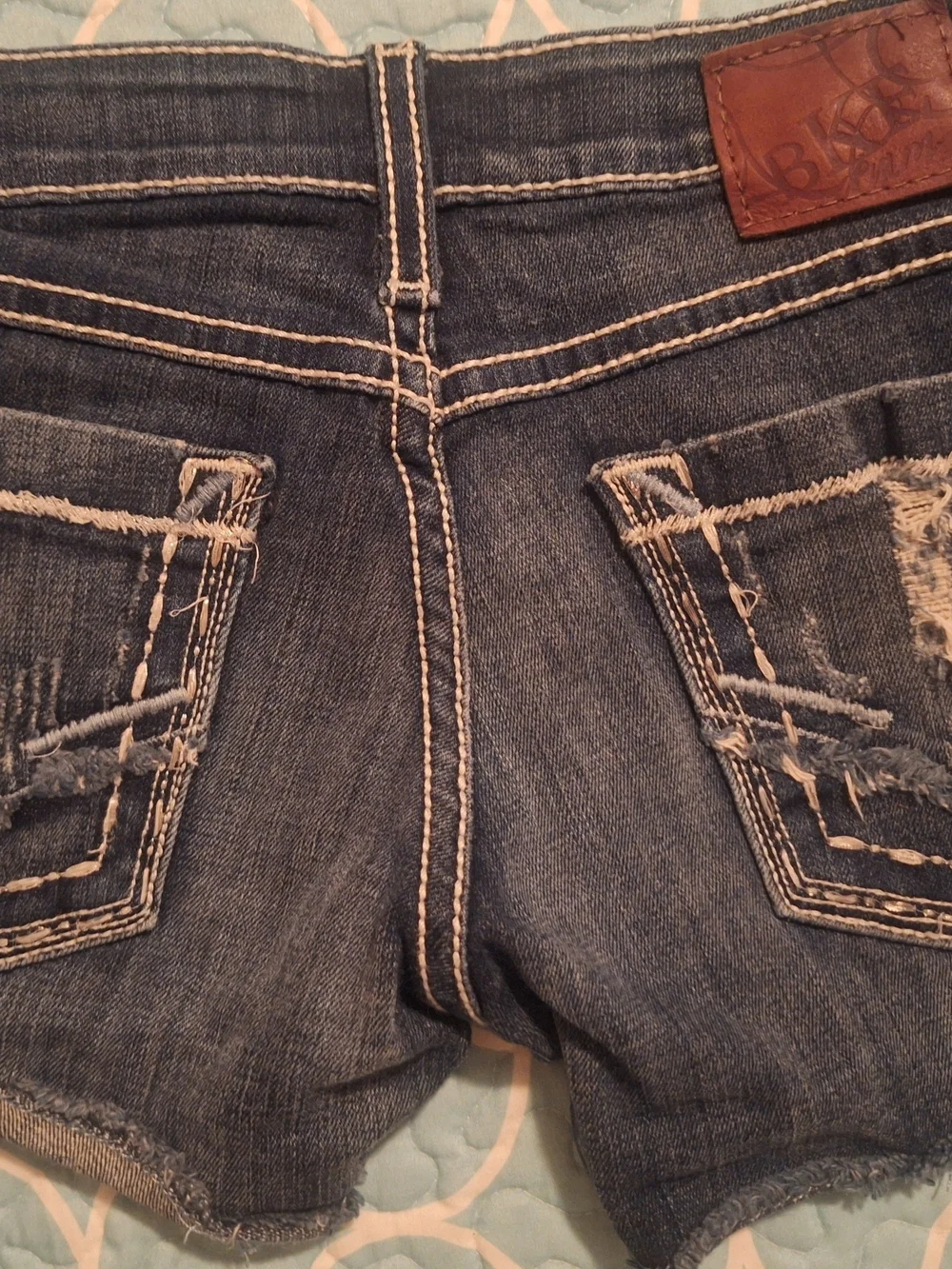 Stella Dark Blue Denim Cropped Women's Shorts